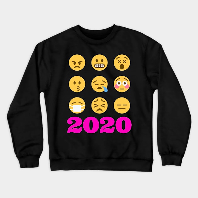 Funny Smiley Expressions Of 2020 Review Crewneck Sweatshirt by mikels